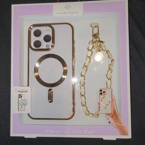 Nanette Lepore Elegant Gold and White iPhone 15 Pro Max Case